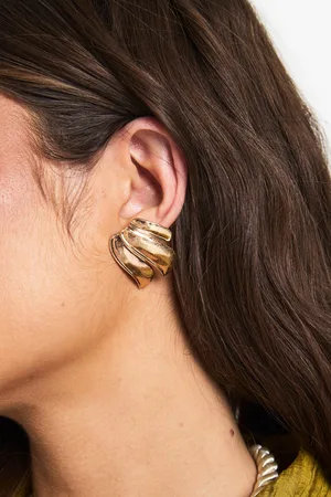 Boohoo Pendientes De Canalé De Metal Cepillado