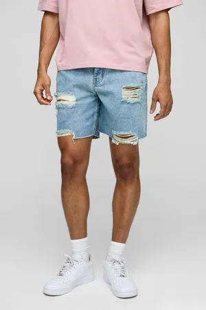 Boohoo Pantalón Corto Vaquero Holgado De Largo Medio Roto