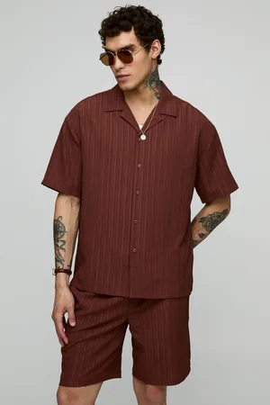 Boohoo Conjunto Oversize Texturizado De Pantalón Corto Y Camisa De Manga Corta