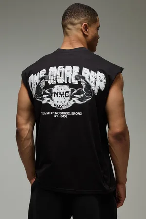 Boohoo Camiseta Sin Mangas Man Active Oversize Con Estampado One More Rep Nyc