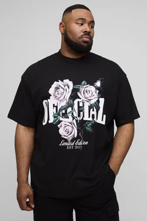 Boohoo Camiseta Plus Oversize Official Con Cuello Extendido Y Estampado De Flores