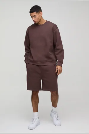 Boohoo Chándal De Pantalón Corto Y Sudadera Oversize Con Caída En La Entrepierna De 330G/M2