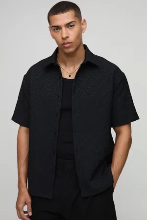 Boohoo Sobrecamisa Oversize De Manga Corta Y Jacquard Con Estampado De Leopardo