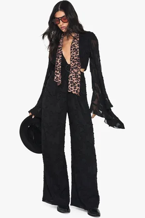 Boohoo Mono Largo De Flores En Tela Desgastada Con Mangas Anchas
