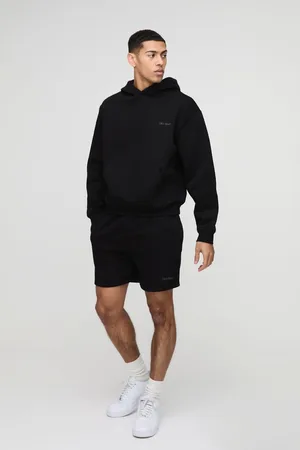 Boohoo Chándal Oversize Recto Man Ofcl De 330G/M² Con Capucha Y Pantalón Corto