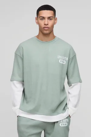 Boohoo Camiseta Oversize De Tela Gofre Con Mangas Falsas