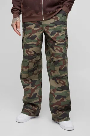 Boohoo Pantalón Tall Cargo Holgado De Lona Con Estampado De Camuflaje