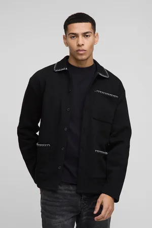 Boohoo Sobrecamisa De Tela Jersey Gruesa Con Punto De Festón