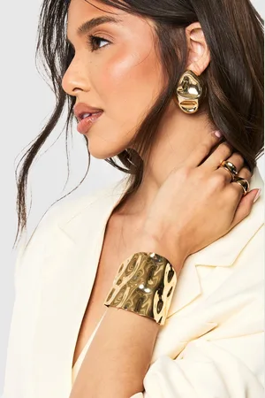 Boohoo Brazalete Grueso De Metal Martillado