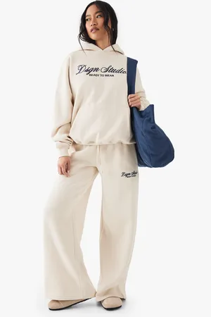 Boohoo Pantalón Deportivo Recto Con Bordado Dsgn Studio