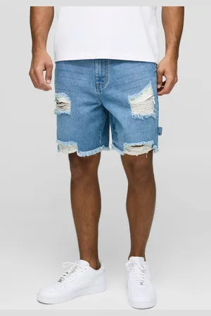 Boohoo Pantalón Corto Vaquero Holgado De Largo Medio Roto