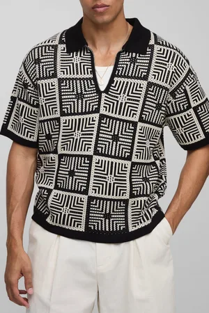 Boohoo Polo Oversize Recto De Punto Efecto Croché Con Escote De Pico