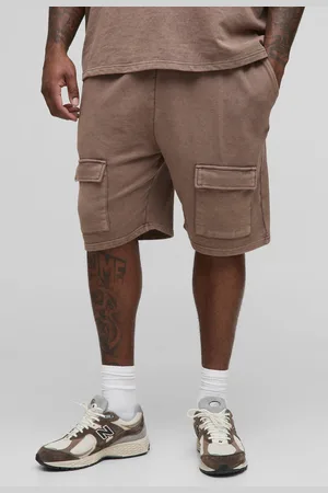 Boohoo Pantalón Corto Plus Holgado Cargo De Tela Jersey Con Lavado De Ácido