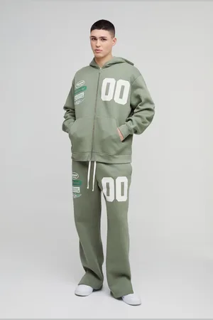 Boohoo Chándal Oversize Official Universitario De 330G/M2 Con Capucha, Abertura En El Bajo, Cremallera