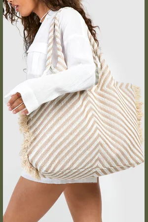 Boohoo Bolso De Playa Oversize Con Filo Deshilachado