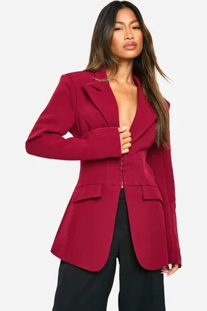 Boohoo Americana Ajustada Con Cintura Fruncida Y Detalle De Costuras