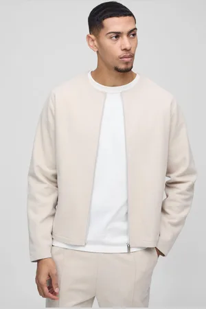Boohoo Chaqueta Cardada Sin Cuello Con Cremallera