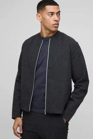 Boohoo Chaqueta Cardada Sin Cuello Con Cremallera