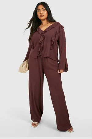 Boohoo Pantalón Plus De Pernera Ancha Y Estopilla