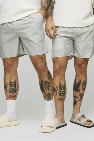 Boohoo Pack De 2 Bañadores De Largo Medio Lisos Y Estampado De Camuflaje