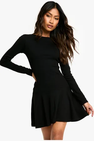 Boohoo Vestido Skater De Canalé Con Caída En El Bajo