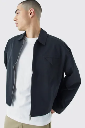 Boohoo Chaqueta Harrington Recta De Sarga