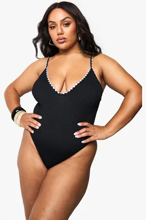 Boohoo Bañador Plus Con Escote En U Y Costuras En Contraste