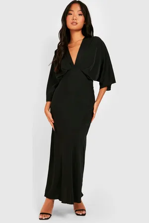 Boohoo Vestido Petite Maxi Con Mangas Sueltas Al Bies