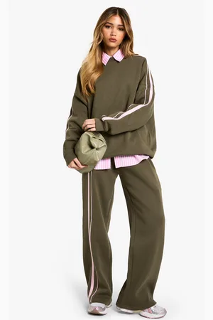 Boohoo Pantalón Deportivo Recto Con Detalle De Rayas