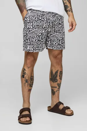 Boohoo Bañador De Largo Medio Con Estampado Abstracto