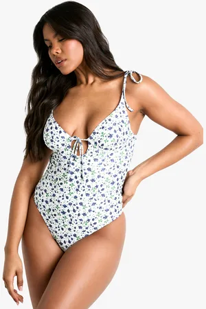 Boohoo Bañador Con Atadura Frontal Y Estampado De Florecillas