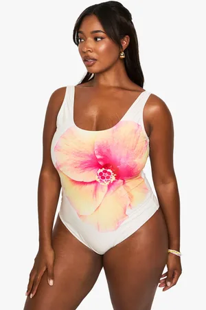 Boohoo Bañador Plus Con Estampado De Flores Y Escote En U