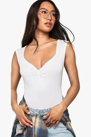 Boohoo Body Súper Suave Con Escote De Corazón Y Pecho Fruncido