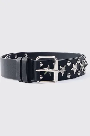 Boohoo Cinturón Con Hebilla Plateada Y Tachuelas De Estrellas