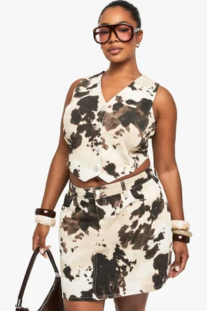 Boohoo Chaleco Plus Con Botones Y Estampado De Vaca