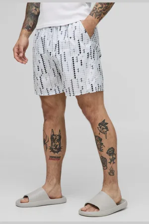 Boohoo Bañador De Largo Medio Con Estampado De Pata De Gallo