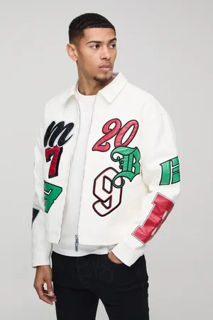 Boohoo Chaqueta Harrington Oversize Recta De Encaje Con Apliques