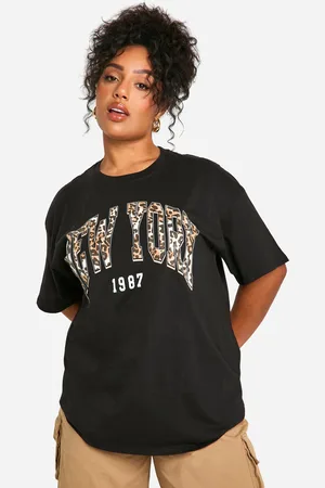 Boohoo Camiseta Plus Oversize Con Estampado De Leopardo New York
