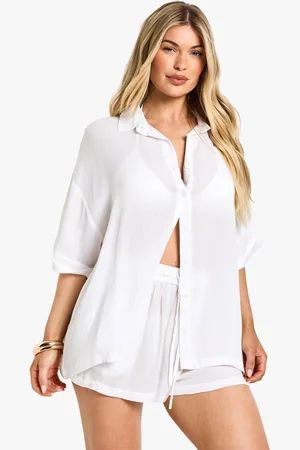 Boohoo Camisa De Manga Corta Essentials Para La Playa