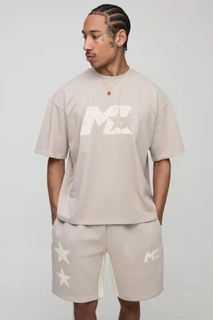 Boohoo Conjunto Oversize De Pantalón Corto Con Refuerzo Y Camiseta Recta Con Estampado De Estrella M