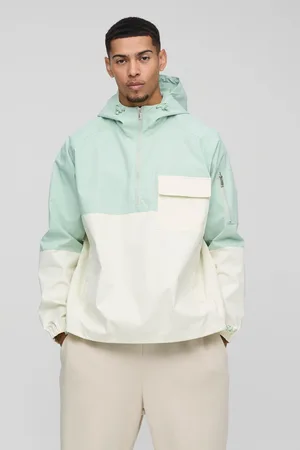 Boohoo Chubasquero Oversize Con Capucha, Bolsillos Y Colores En Bloque