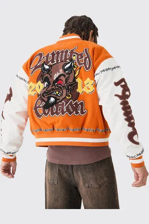 Boohoo Chaqueta Recta Con Mangas De Cuero Sintético Y Emblema Limited