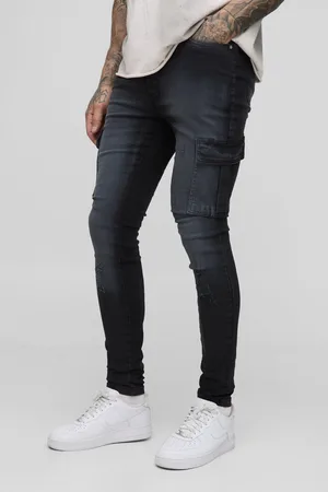 Boohoo Vaqueros Tall Cargo Súper Pitillo Desgastados
