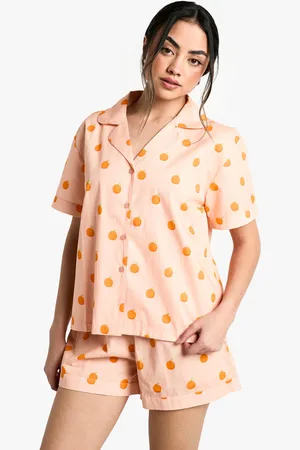 Boohoo Pijama De Manga Corta Y Popelina Con Estampado De Naranjas