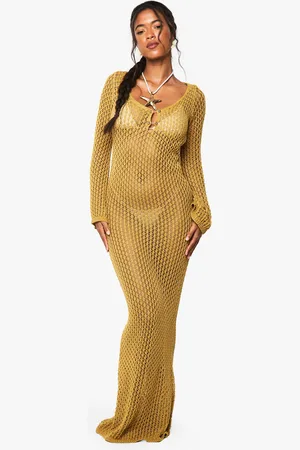 Boohoo Vestido Maxi Para La Playa De Croché