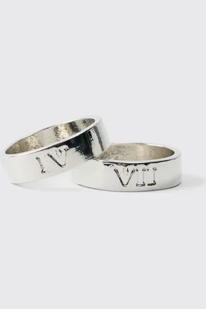 Boohoo Pack De 2 Anillos Plateados