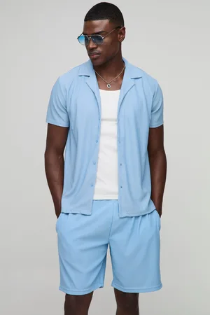 Boohoo Pantalón Corto Y Camisa De Canalé Y Manga Corta