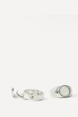 Boohoo Pack De 3 Anillos Plateados