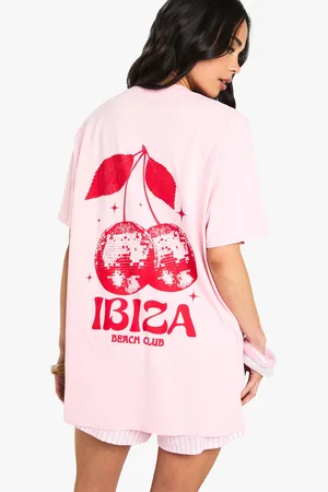 Boohoo Camiseta Oversize Con Estampado Gráfico De Cerezas De Ibiza
