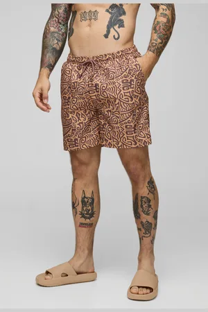 Boohoo Bañador De Largo Medio Con Estampado Abstracto